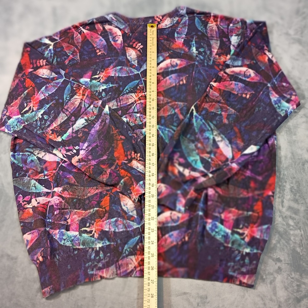 Robert Graham Mens 4XL Classic Fit Cotton Linen Abstract Leaf Sweater Purple - Picture 7 of 8